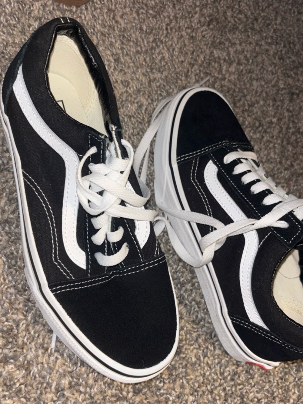 Vans Black and White Old Skool Low-Top Sneakers - Men's